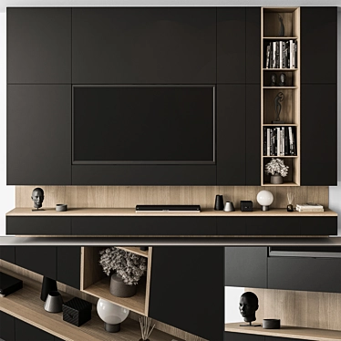 Modern TV Wall Unit Set 3D model image 1 