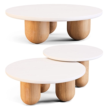 Greek-inspired Nesting Column Tables 3D model image 1 