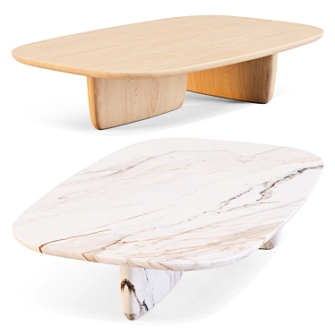 Zen-Inspired Tobi-Ishi Coffee Table 3D model image 1 