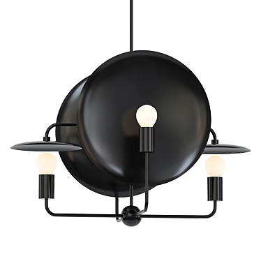 Sleek Modern Orbit Chandelier 3D model image 1 