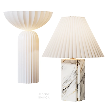 Fluted White Porcelain Table Lamp 3D model image 1 