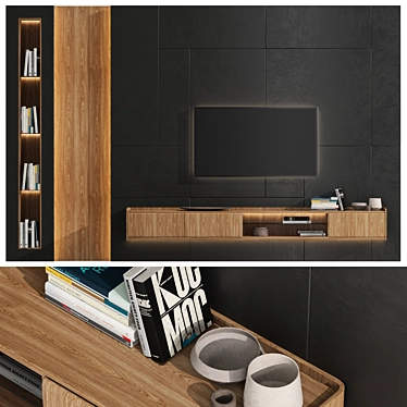 Modern Wall Mounted TV Unit 3D model image 1 