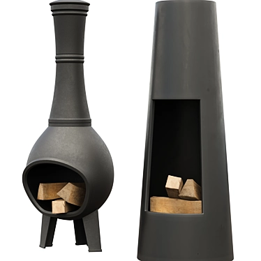 Modern Terrace Chimenea Heater, Elegant 3D model image 1 