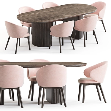 Modern Tania Rounded Moon Table 3D model image 1 