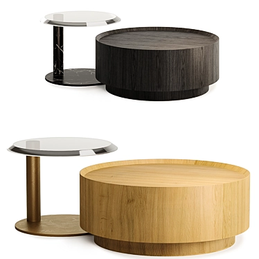 Modern Round Nesting Coffee Tables 3D model image 1 