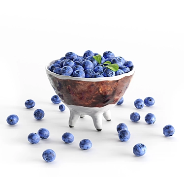 Blueberry in Ceramic Bowl 3D model image 1 