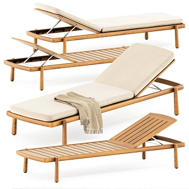 Tribu Ukiyo Lounger: Stylish Relaxation 3D model image 1 