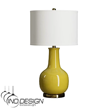 Modern Yellow Metal Ceramic Table Lamp 3D model image 1 