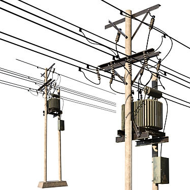 Electric Pole_02 3D Model OBJ UVunwrapped 3D model image 1 