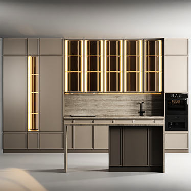 Modular Kitchen 3D Models Pack 3D model image 1 