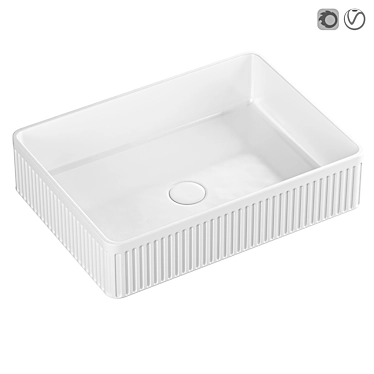 ABBER Rechteck White Vessel Sink 3D model image 1 