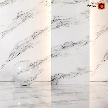 Premium White Marble PBR Texture 3D model image 1 