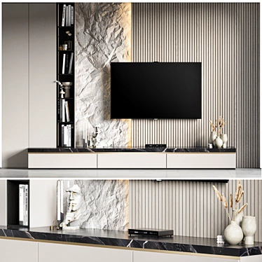 Modern TV Wall 40 Stand 3D model image 1 