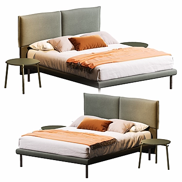 Luxurious Upholstered Iorca Bed 3D model image 1 