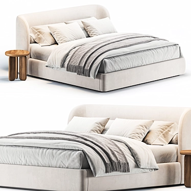 Sleek Copenhagen Bed with Vray 3D model image 1 