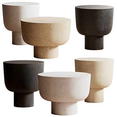 Modern Concrete Camilla Side Tables 3D model image 1 