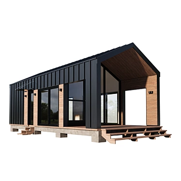 Sleek Container Home Model 3D model image 1 