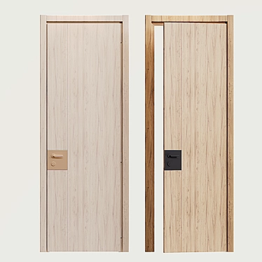 Modern Wood Fire Internal Door 3D model image 1 