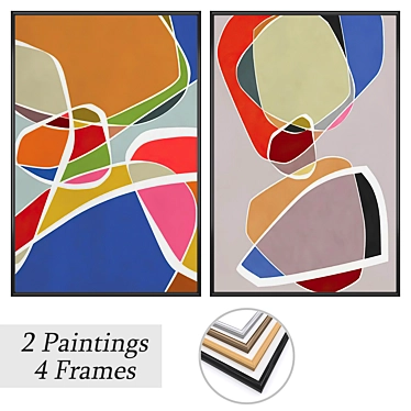 Artwork Set with Multiple Frames 3D model image 1 