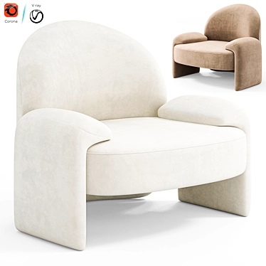 Sleek and Stylish AMA Armchair 3D model image 1 