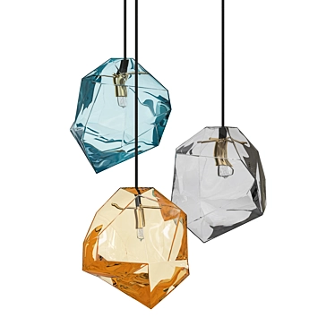 Amber Ice Cube Pendant Light 3D model image 1 