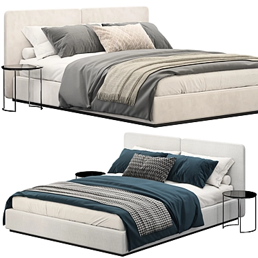 Sleek Modern Bed Set 3D model image 1 