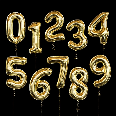 Giant Foil Number Balloons 3D model image 1 