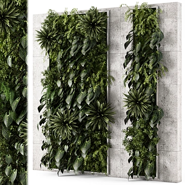 Concrete Base Vertical Garden Set 3D model image 1 