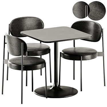  Urban Square Table Set & Chair 3D model image 1 