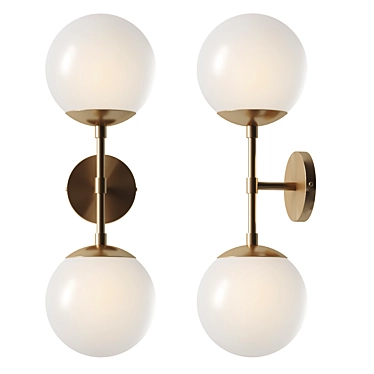 Frosted Glass Globe Wall Sconce 3D model image 1 