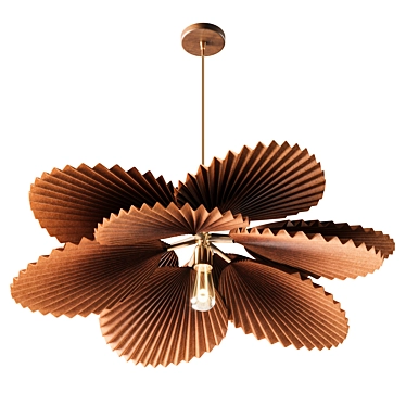 Pleated Palm Leaf Pendant Light 3D model image 1 