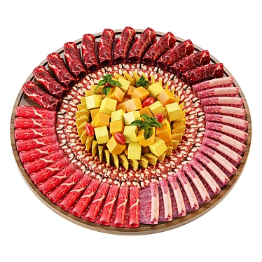 Cheese Meat Platter 3D Model 3D model image 1 