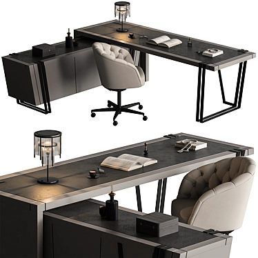 Executive Suite Manager Desk Set 3D model image 1 