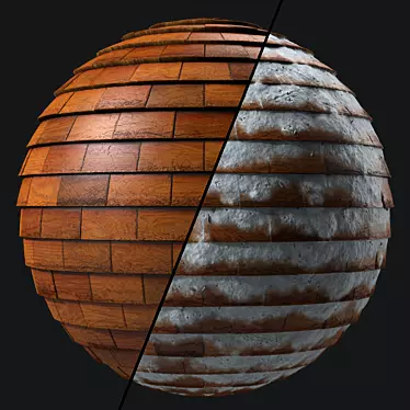 Snow Wooden Roof Tiles - PBR Landscaping 3D model image 1 