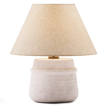 Ceramic Lamp with Linen Shade 3D model image 1 