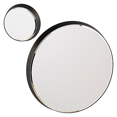 Sleek Circular Wall Mirror 3D model image 1 