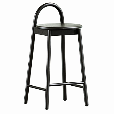 Elegant Circle Half-bar Stool 3D model image 1 