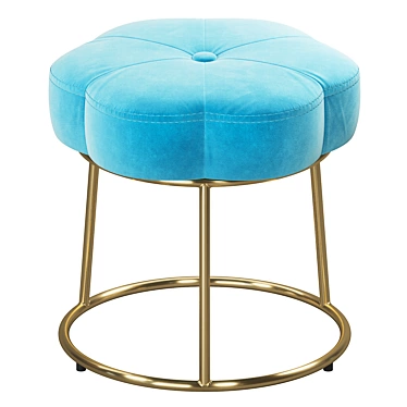 Velvet Flower Vanity Stool 3D model image 1 