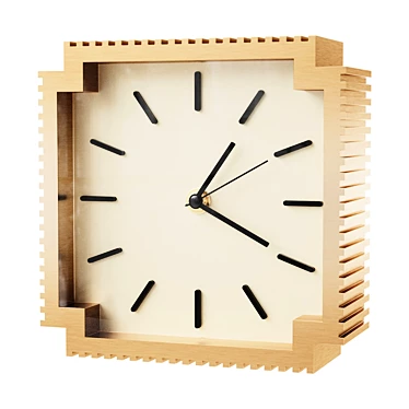 Polished Brass Desk Clock (5") 3D model image 1 