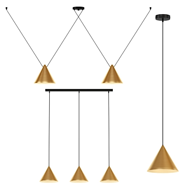  Nordic Brass Pendant Light 3D model image 1 