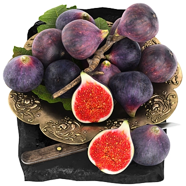 Delicious Fig Fruit Plate 3D model image 1 