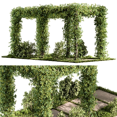  Rustic Pergola with Greenery 3D model image 1 