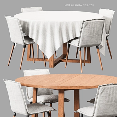 IKEA MÖRBYLÅNGA Dining Set 3D model image 1 