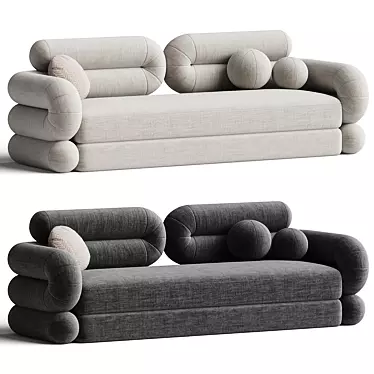 Sleek Tube Sofa Design 3D model image 1 