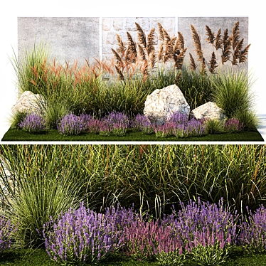 Lavender Garden Collection Set 3D model image 1 