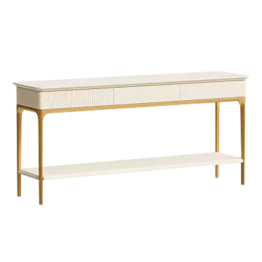 Primo Gold Console with Shelf 3D model image 1 