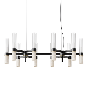 Christof 20 B Glass & Marble Chandelier 3D model image 1 