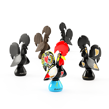 Portuguese Galo De Barcelos Rooster 3D model image 1 