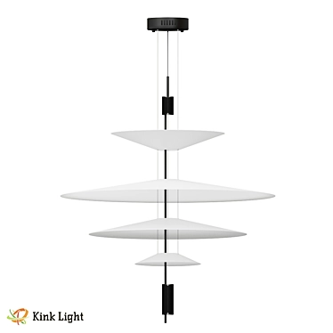 Black Guide Pendant Light with LED 3D model image 1 