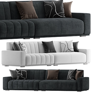 Flannel Upholstered Cozy Modern Sofa 3D model image 1 